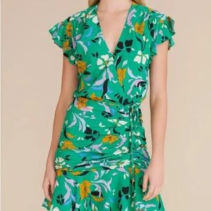 Veronica Beard Forest Green Marla Dress - Size 2 Wrapped Skirt